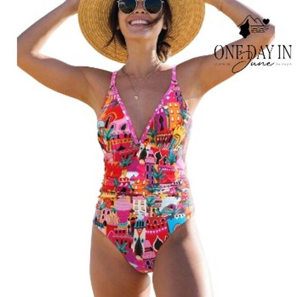 Sporlike Tummy Control One Piece Swimsuit Size M - Picture 1 of 7
